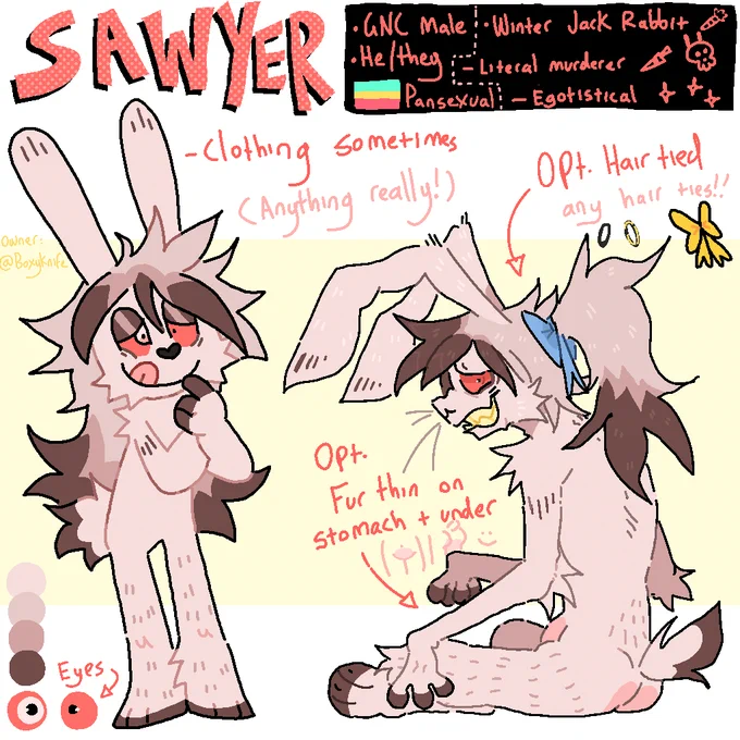 SELLING MY OLD OC SAWYER !!

He still has potential I feel, he just isn't really what I am into anymore ? (edgy HAHA)

I am looking for $30 u/s/d and u will get all his art and all the rights to do whatever you want with him...

You can claim here or on my TH 