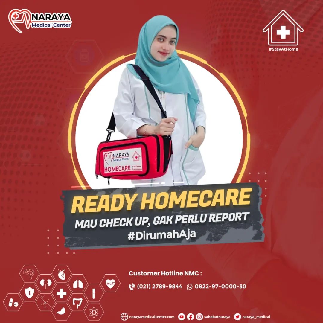 Naraya Medical Center Memiliki Layanan Homecare, Segera Melakukkan Cek Kesehatan, Tidak Perlu Repot #DiRumahAja 😊✨

Informasi lebih lanjut mengenai Naraya Medical Center dapat menghubungi:
021 2789 9844 (Call only)
0822-97-0000-30 (Whatsapp)

#homecare
#medicalcheckup 
#nmc