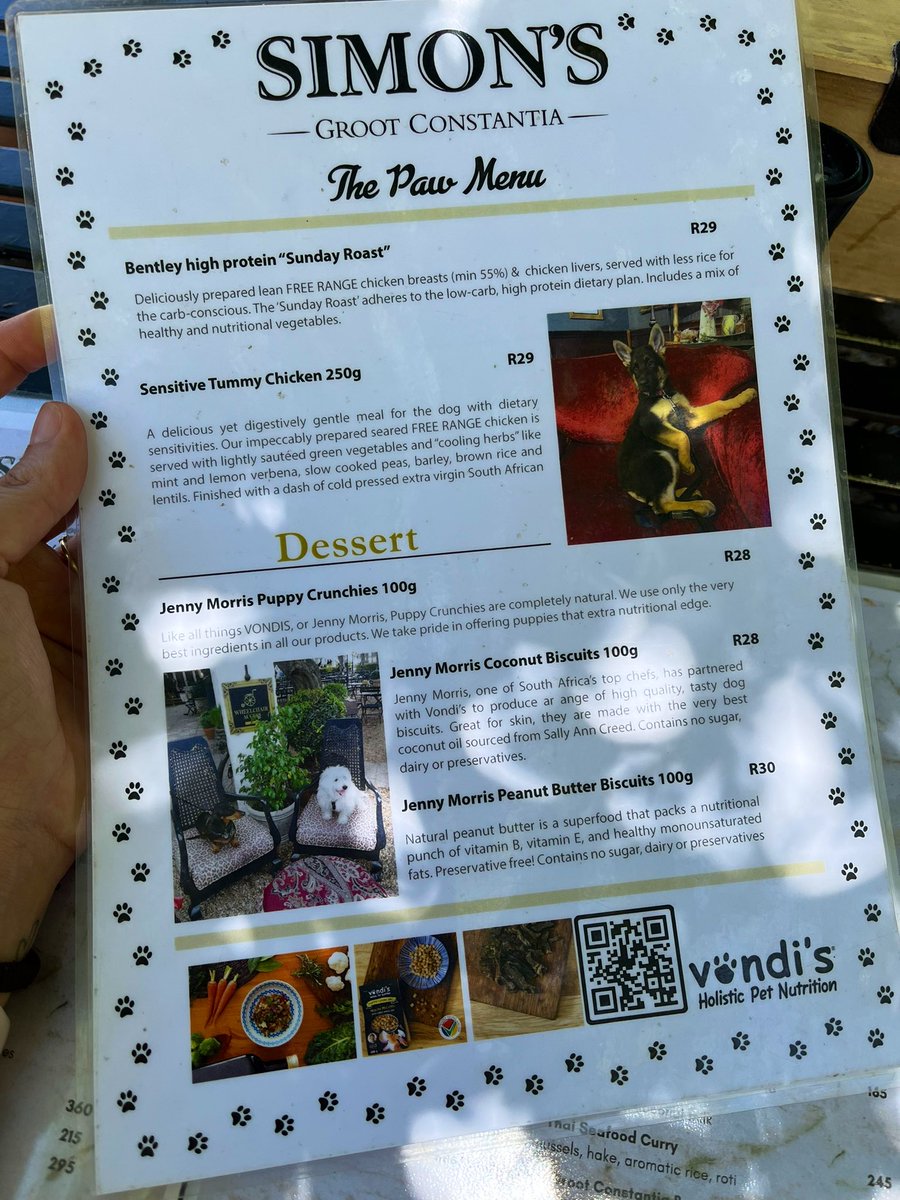Can highly recommend an outing to <a href="/GrootConstantia/">Groot Constantia</a> with your furry best friend. The Paw Menu at Simon’s comes complete with starters, mains &amp; dessert. Bax was suitably chuffed 😉🐶 #petfriendly #petfriendlycapetown