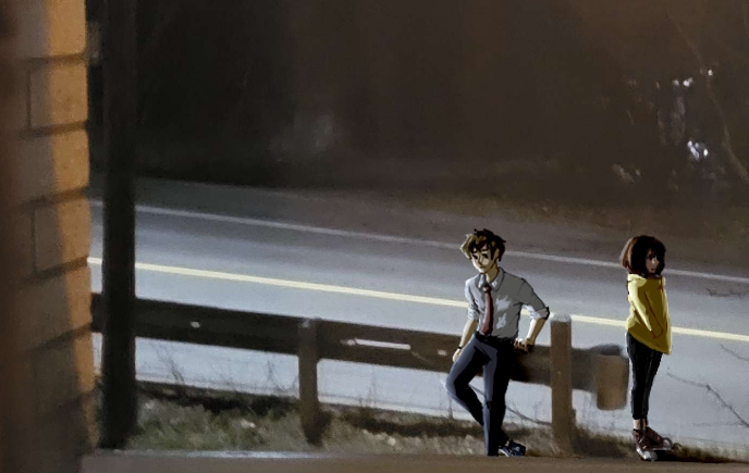 GamTheArtist's tweet photo. Saw a tweet about drawings/cartoons in real life backgrounds and got inspired ^^' it was only meant to be a rough sketch but I like how it ended up working out https://t.co/eCWIecTnyW