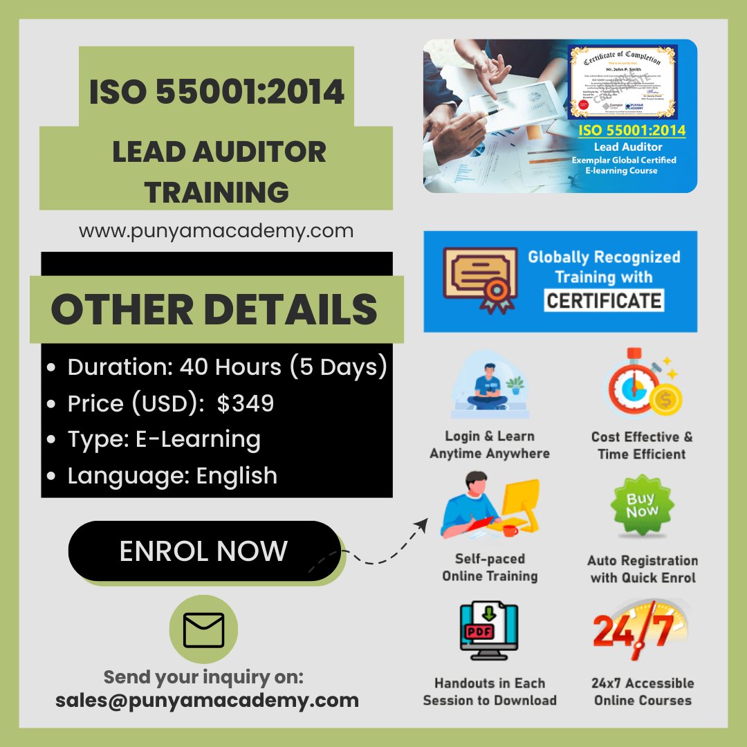 punyamacademy's tweet image. Punyam Academy’s ISO 55001:2014 Lead Auditor Training Online Course helps users to become certified ISO 55001:2014 Lead Auditor.
Find out more:-
punyamacademy.com/course/managem…
.
#iso55001 #ISO55000 #Assetmanagementsystem #AMS #Assetperformance #assetmanagement #consultants #consultant