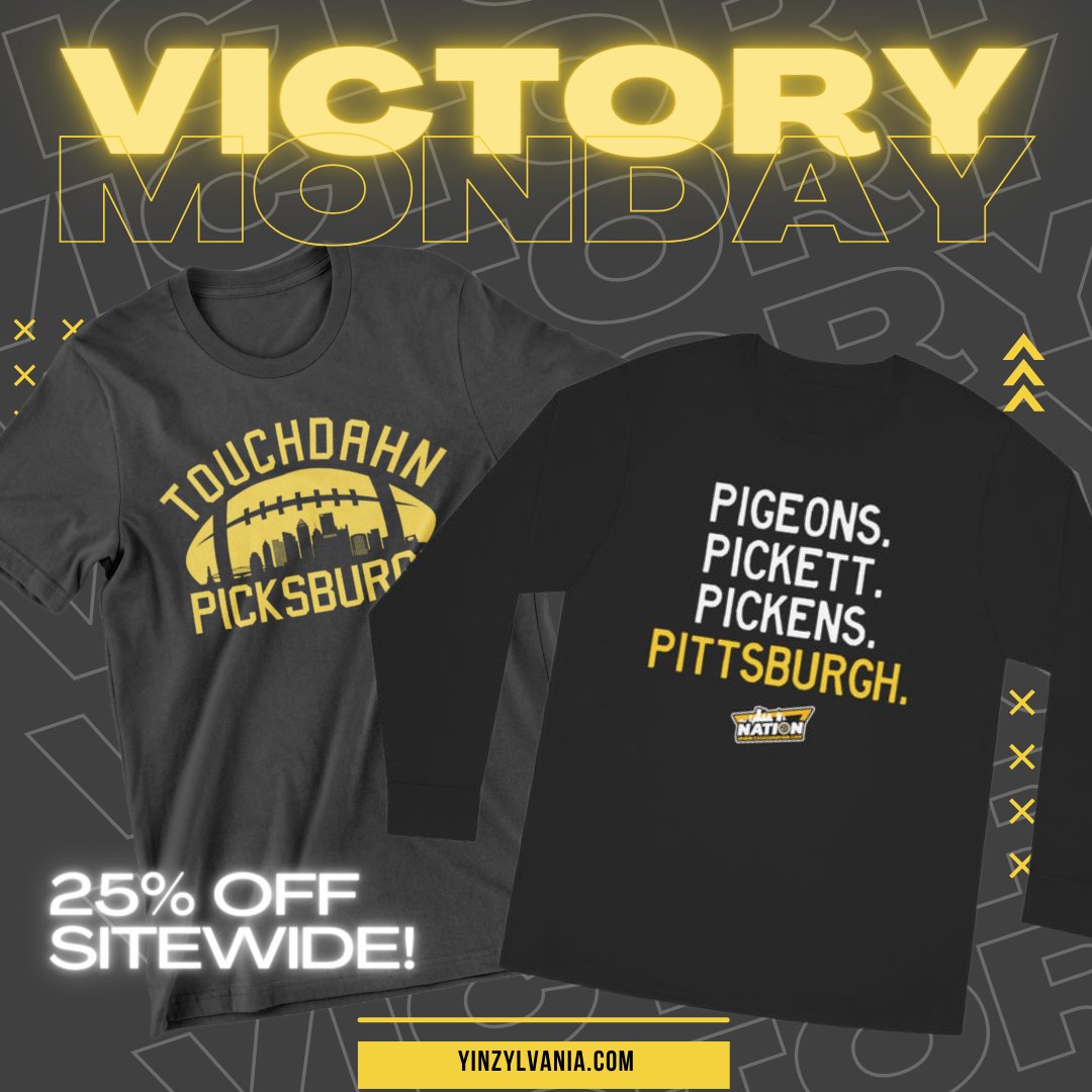 Yinzylvania (@yinzylvania) on Twitter photo VICTORY MONDAY YINZERS! Save 25% off site wide at Yinzylvania.com with code VICTORYMONDAY. Sale ends at Midnight!!
<a href="/steelernation/">SteelerNation</a>
#herewego #pittburgh #pittsburghsteelers #stillers #yinzermob #yinzylvania VICTORY MONDAY YINZERS! Save 25% off site wide at Yinzylvania.com with code VICTORYMONDAY. Sale ends at Midnight!!
<a href="/steelernation/">SteelerNation</a>
#herewego #pittburgh #pittsburghsteelers #stillers #yinzermob #yinzylvania