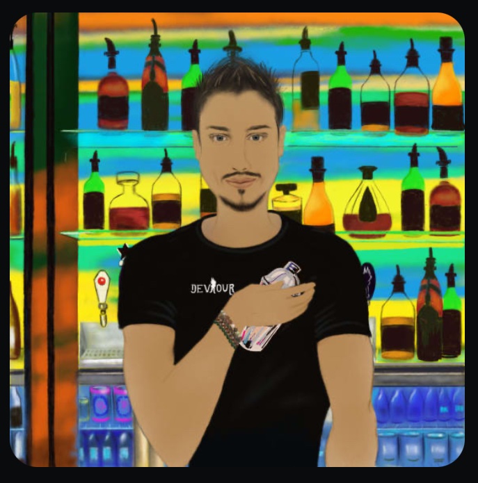 CalamityCrypto's tweet image. Meet my bartender from the @devourgo Industry Collection. Want digital assets (NFTs) with real utility, visit theindustry.restaurant and devourgo.io #devourgo #govip #theindustry