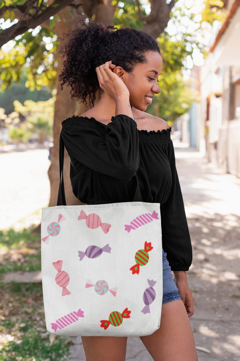 TheTangentZone's tweet photo. Happy to share the latest addition to my #etsy shop: All Over Print Candy Tote Bag, Black Handle, Three Sizes, https://t.co/4kshCCIQmp #birthday #halloween #minimalist #beautifuldesign #summertheme #comfyhandle #casuallookingbag #blackstrap #alloverpattern https://t.co/d491c4wVBC