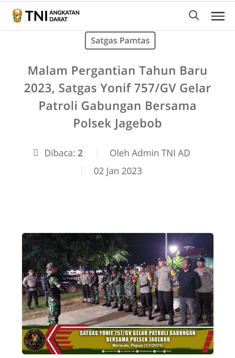 ShelaAgst's tweet photo. Danpos Pamtas Yonif 757/GV mengatakan bahwa kegiatan patroli gabungan adalah kegiatan yg dilaksanakan menjelang malam pergantian tahun baru 2023.

@ngopibareng_DAR

KSAD Jenderal Dudung Abdurachman
Angkatan Darat Di Hati Rakyat
Tulus Utamakan Rakyat https://t.co/lKgwGqccwS