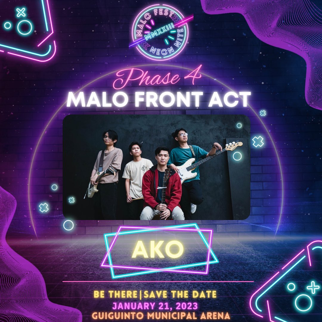 MaloFestReal's tweet photo. Local bands are the backbone to all cities and their nightlife. Where would we be without local bands?

Catch @akotheband, @shumipopph , Eighteen Sixty &amp; Rosima at the Biggest and Brightest Music Festival in Town! 

#MaloFestMMXXIIINeonNite
#MaloFestxHalamananFest https://t.co/QtEjxfqprE
