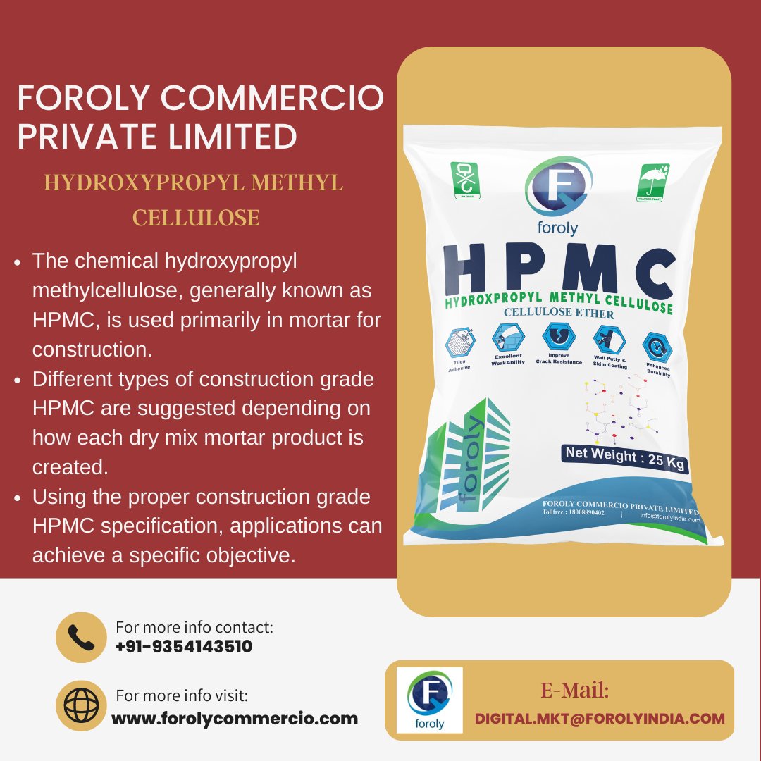 ForolyCommercio's tweet photo. To get more information, kindly check our website:-
https://t.co/bCjldbzHRZ
#forolycommercio #construction #HPMC #MHEC #RDP #PVA #thickener #adhesion #WallPutty #waterretention #sagresistance #betterworkability #smoothing #selfleveling #tileadhesive #jointfiller #Gypsum https://t.co/53qMyNL6ZR