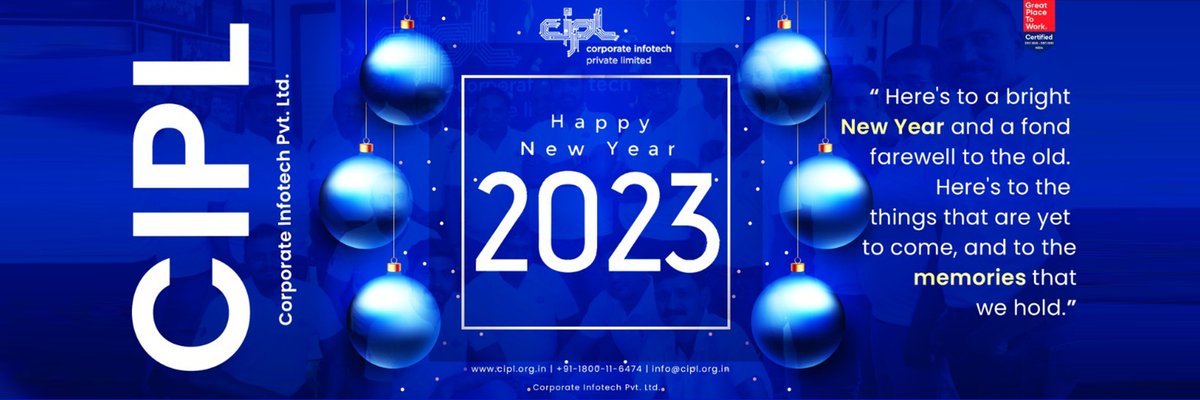 CiplLtd's tweet photo. ๐ " HAPPY NEW YEAR 2023 " ๐
May God bless you with good health and wealth with all happiness and prosperity ๐น
#January #January2023 #Cipl #ciplions #newyear https://t.co/7bTjqjOfER