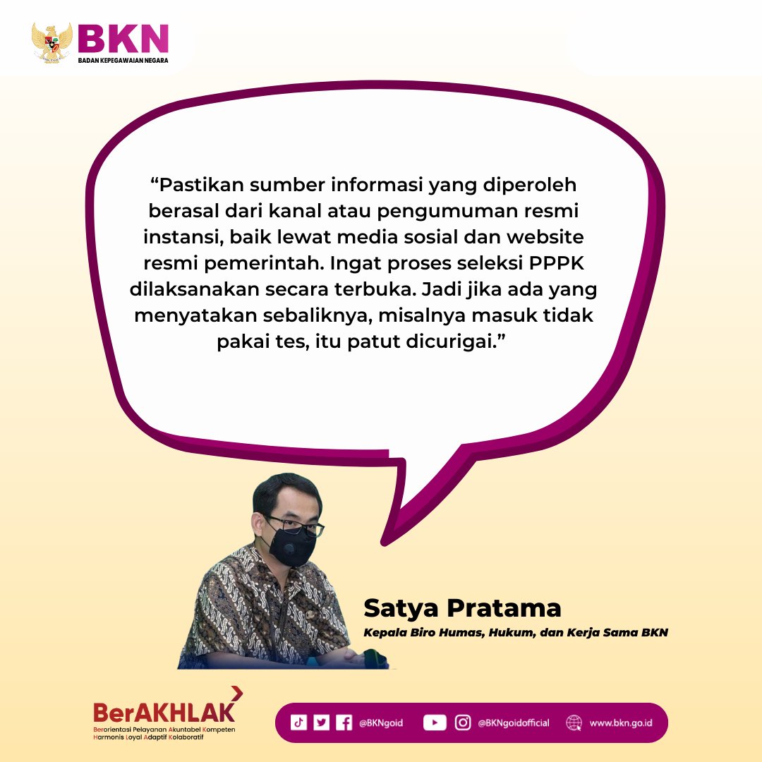 BKNgoid's tweet photo. Jangan lupa #SobatBKN cek berkala pengumuman hasil seleksi kalian pada kanal resmi masing-masing instansi dan sanggah hasil bisa dilakukan mulai besok. 😉

#ASNPelayanPublik 
#seleksipppk2022 https://t.co/JHR7bE2VWu
