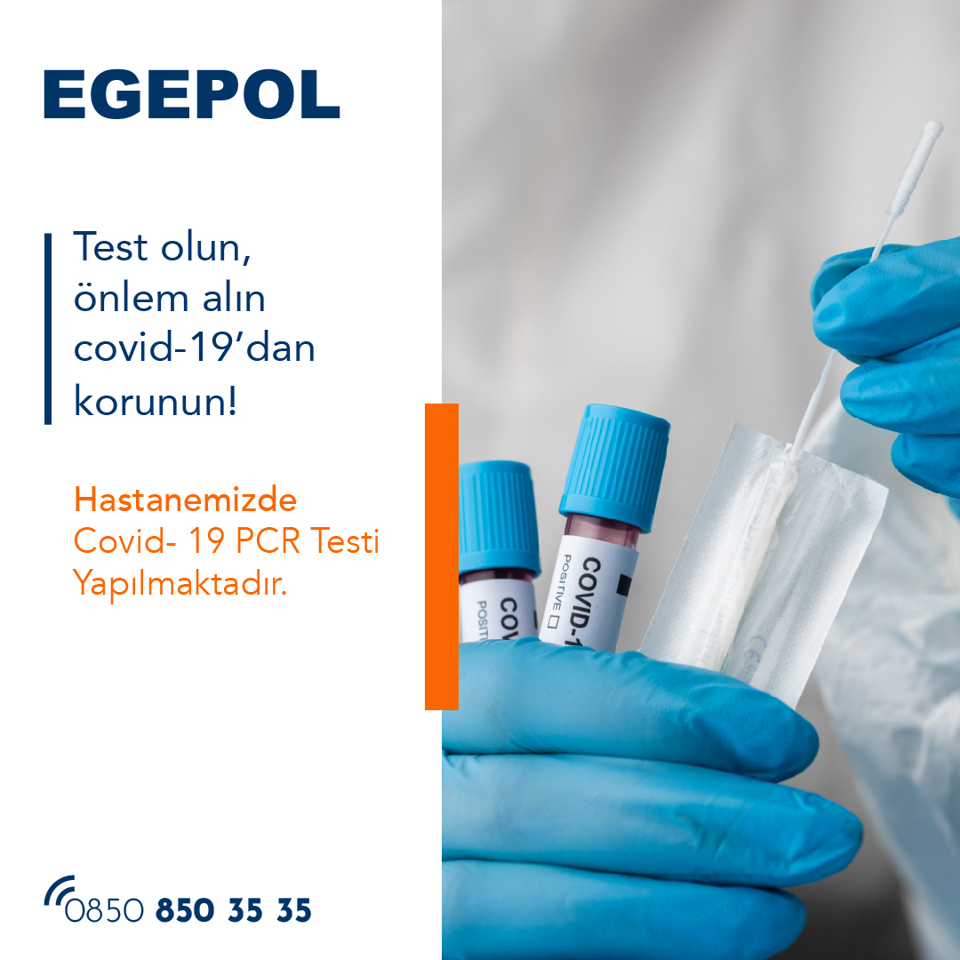 Test olun, önlem alın covid-19’dan korunun! Unutmayın, covid-19’a karşı en güvenilir sonucu PCR testi vermektedir. Hastanemizde yaptırabileceğiniz covid-19 PCR testi ile hem kendinizi hem de sevdiklerinizi koruyun. #ozelegepolhastanesi #egepolhastanesi #egepol #izmirhastane