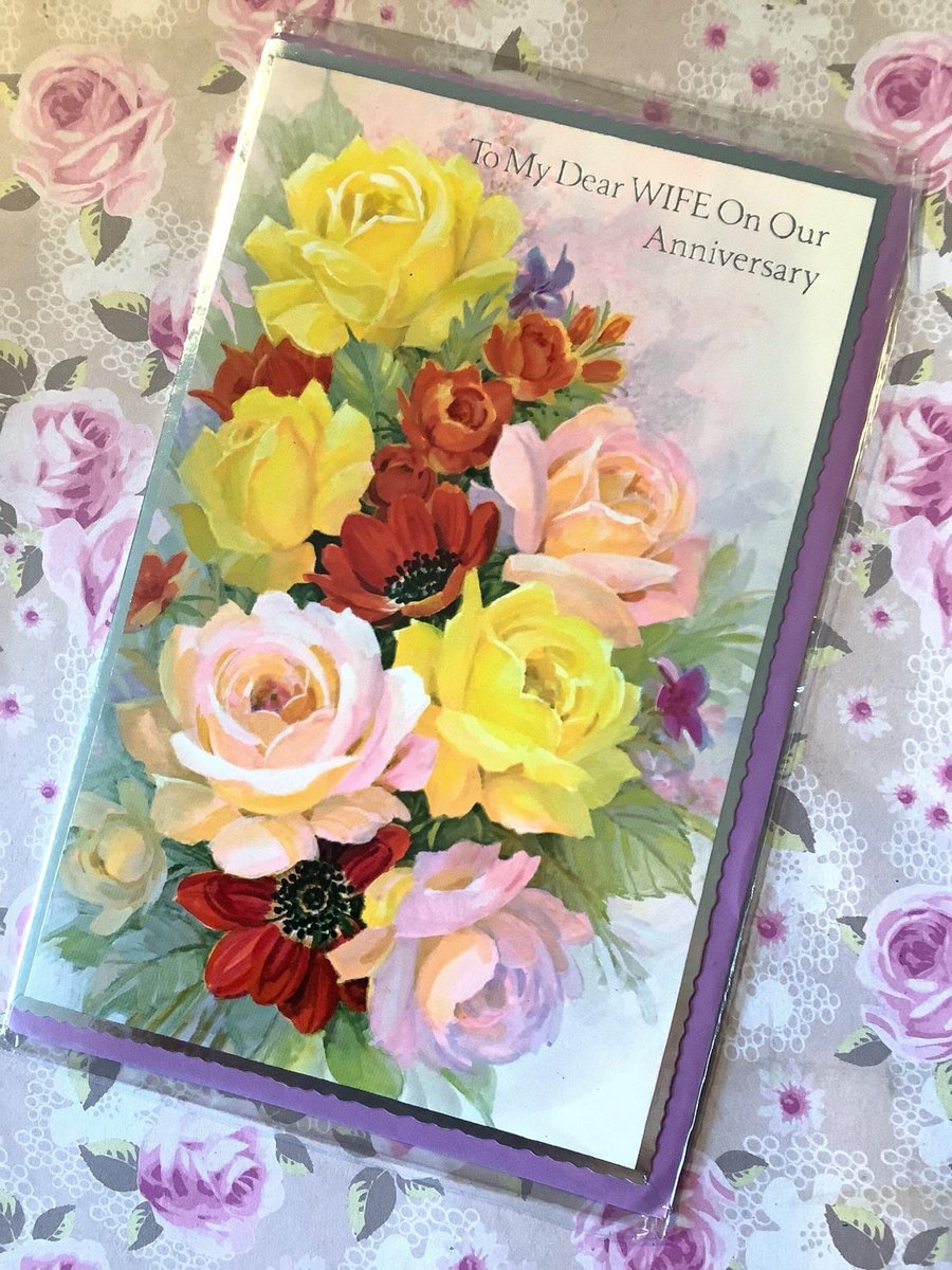 WatsonsVintage's tweet photo. A TRULY Beautiful #Wife #Anniversary Card with a #SentimentalVerse in my #etsyshop RARE STUNNING Original Vintage/Retro Circa #1970s 'To My Dear Wife On Our Anniversary' Card With Beautiful Verse - Pretty Floral #RosesDesign https://t.co/ZzDBLq4Hrt #CadToTreasure #UnusualCard https://t.co/6jvimAbXcy