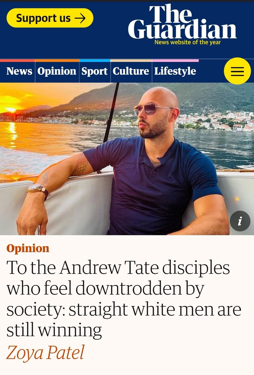 Dear <a href="/guardian/">The Guardian</a> how racist can you be and still breath? Majority of Tate's  <a href="/Cobratate/">Andrew Tate</a> fans are not white. You have some disgusting racists disguised as journalists in your team @zoyajpatel