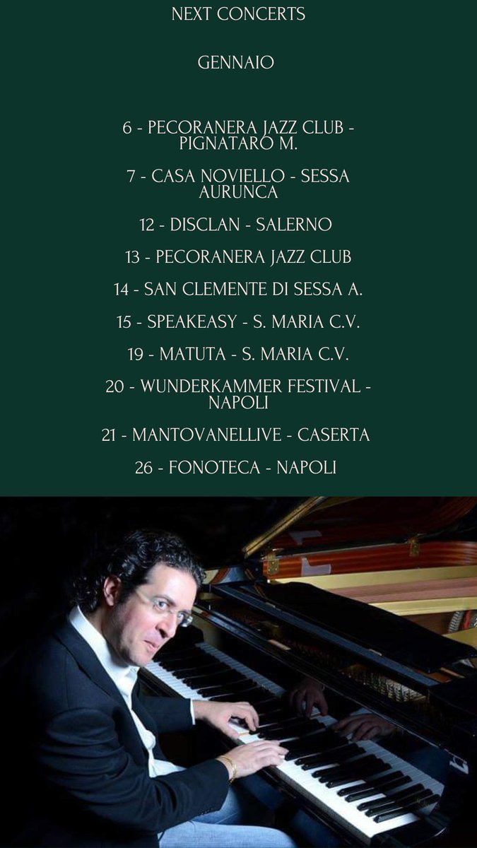 LelloPetrarca's tweet photo. Prossimi Concerti di Gennaio 😎 https://t.co/BnfX4ov0sF