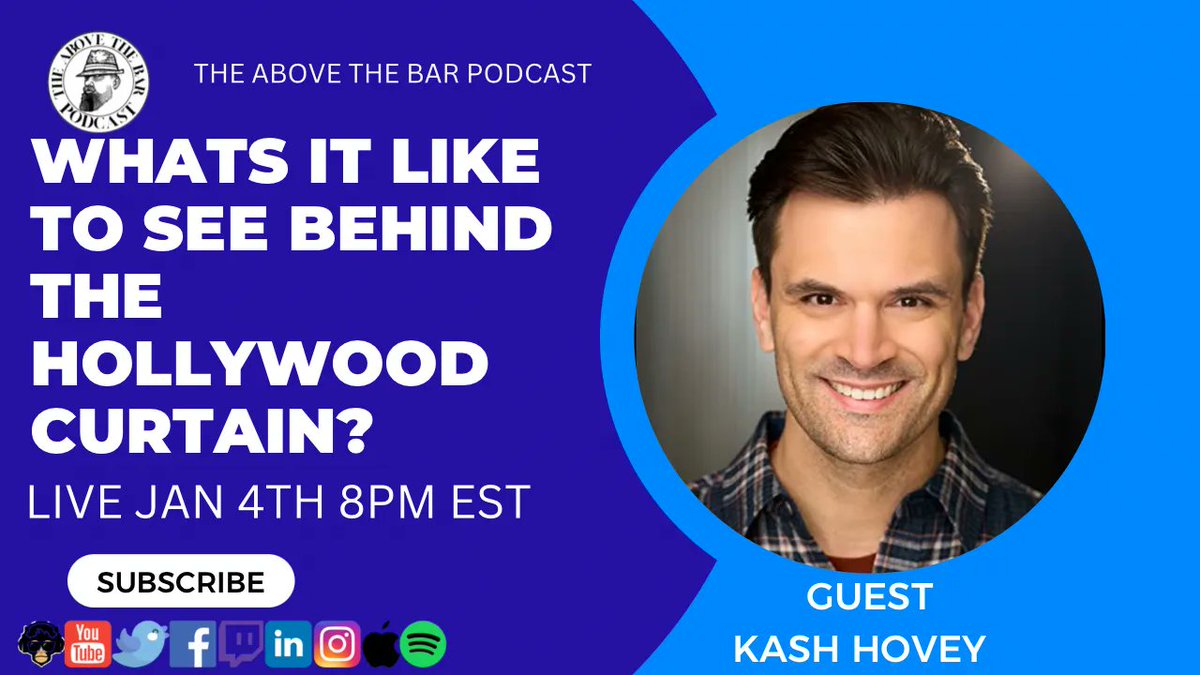 Have you ever wanted to see behind the #hollywoodcurtains We talk with @kashhovey Live Wed Jan 4th 8pm EST to see what its really like on #facebook #youtube #twitter #twitch #linkedin 
#like #follow #share #subscribe @earplugpodcast shows on #apple #spotify #podbean
#kashhovey