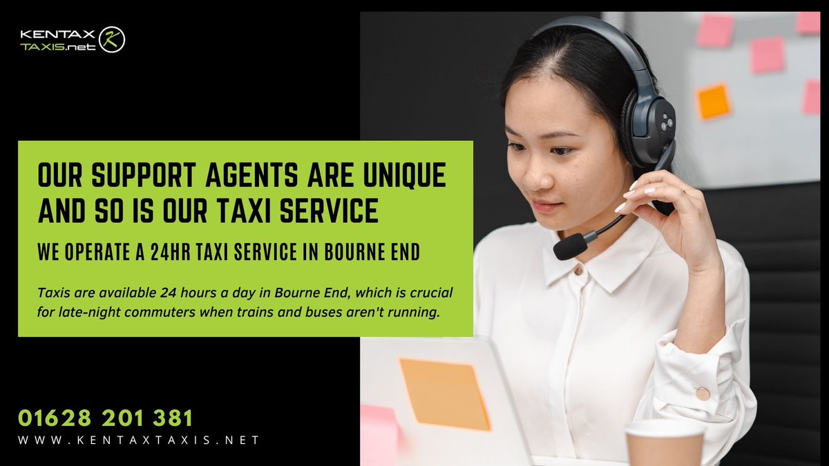 Our Support Agents Are Unique & So Is Our Taxi Service - Taxis Are Available 24 Hours A Day In Bourne End!

☎️ 01628 201381
🌐 kentaxtaxis.net

#support #supportlocal #supportteam #customerservice #customerserviceweek #bourneend #bourneendtaxis #bourneendtaxi #kentaxtaxis