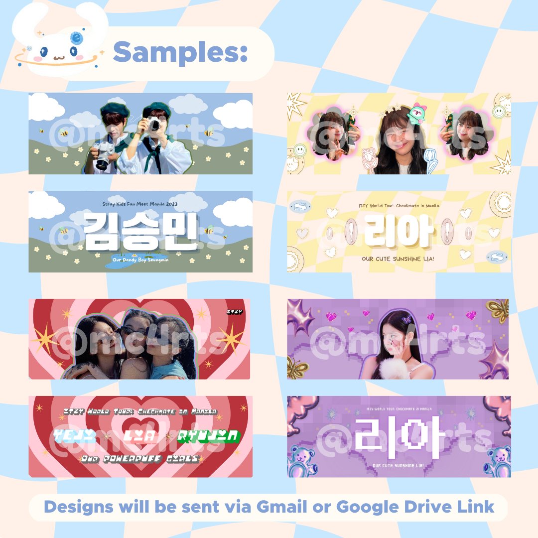 mc4rts's tweet photo. hai! I am maki and I am opening a small banner design commission

✿ 3 slots are open, for now
✿ just dm to inquire ^^

for further details, please refer to the images below.

rts are appreciated

:fanmeet banner bench skz itzy concert blackpink enhypen  design layout edit https://t.co/AG5IaiPkiq
