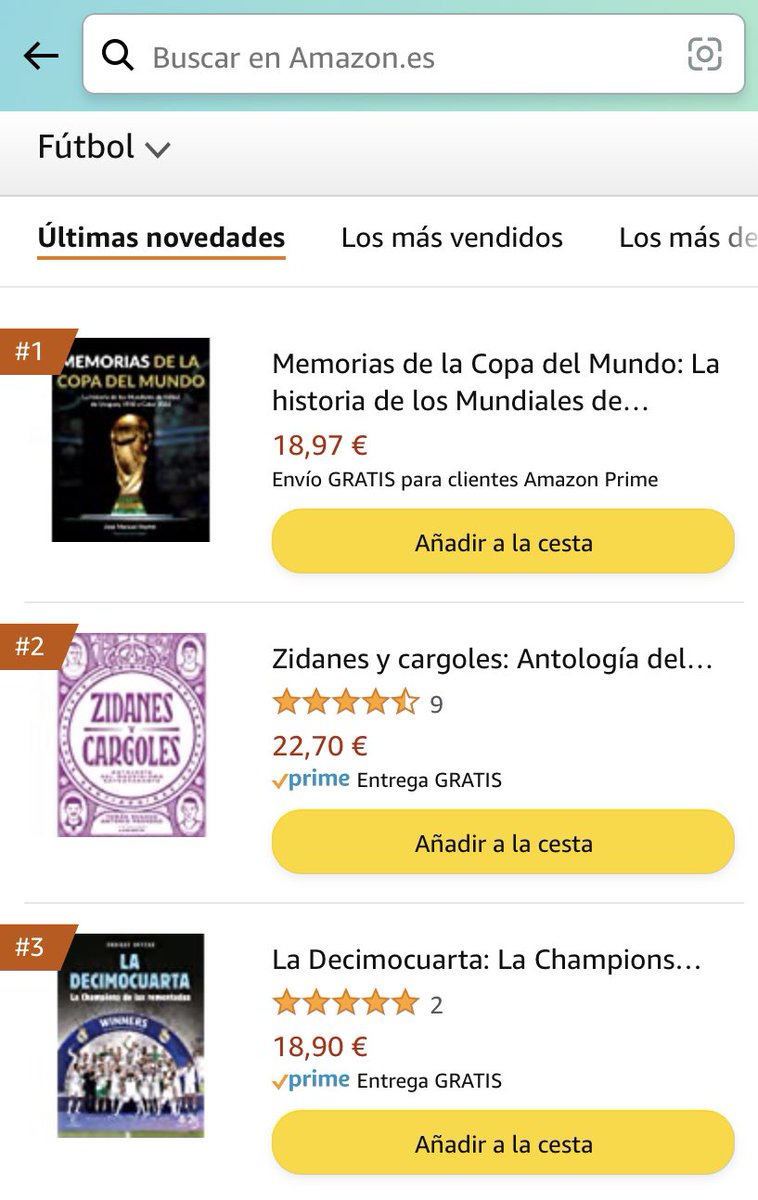 “Memorias de la Copa del Mundo” está en el nº1 de novedades y el 2° en los libros más vendidos de Amazon ¡Vaya locura de recibimiento!

¿Por qué deberías comprarlo? Te lo explico en este hilo…