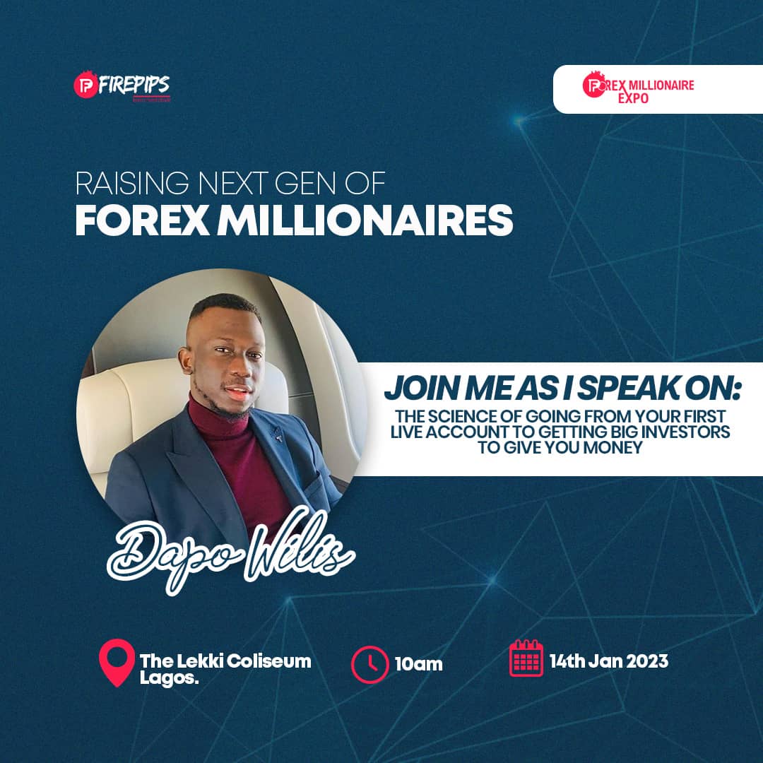 stellanwosu_'s tweet photo. @IamDapo is a great man in the forex space and an inspiration. 
A lot of us, want to know the 'how' in not just becoming a profitable trader but in getting billionaire investors. 
Click the link to register for the event; 
https://t.co/1KioQGYkP6
#FME23 #forexmillionaireexpo23 https://t.co/0sKp9nqtOp