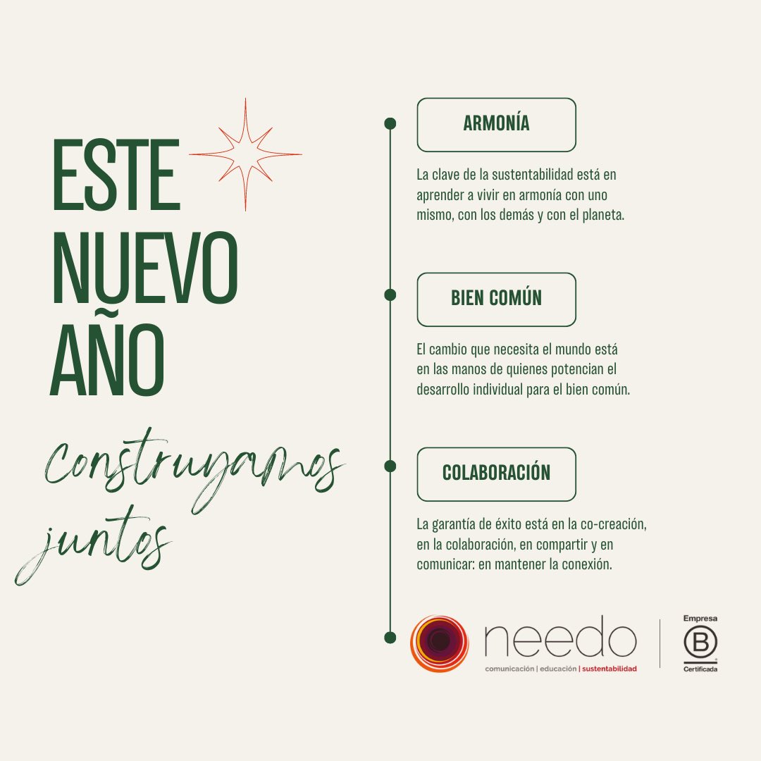 Estos valores sostienen la filosofía de @needocom desde su creación. Hoy queremos invitarte a hacerlos tuyos también. A que entre todos hagamos de este 2023 un año pleno, próspero y cuidadoso de las personas y del planeta. ¡Contamos contigo!