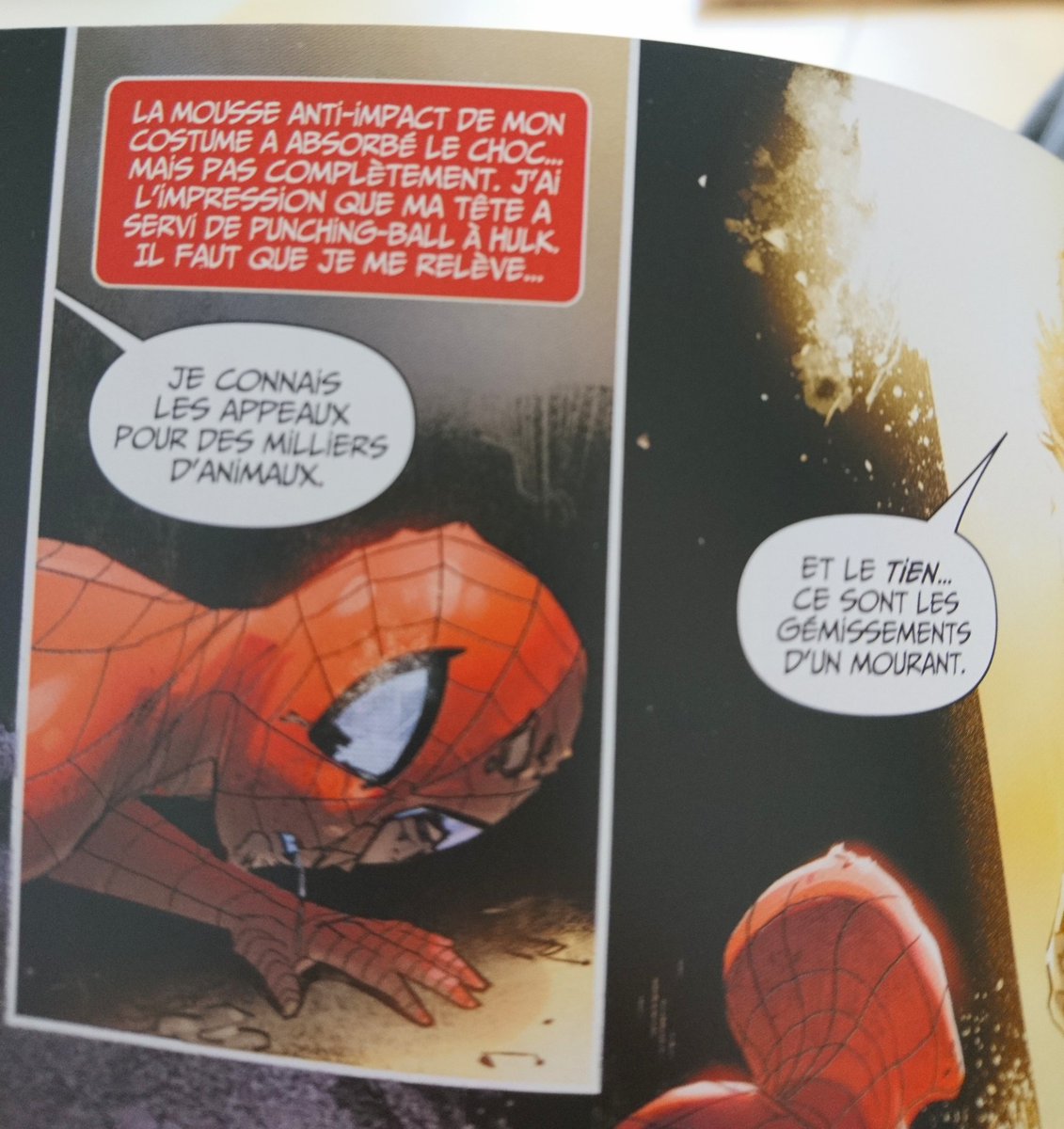 OV2PUC's tweet photo. # Larousse et comics.
J'ai grandi à la campagne mais je ne connaissais pas.
Un appeau : n.m petit instrument à vent pour attirer des animaux.
Merci au perfide et pervers Kraven.
#Comics @LAROUSSE_FR #Spiderman #Kraven #appeau https://t.co/FPzrfF5sE2