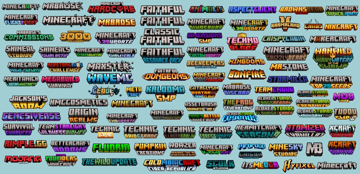 MrBrose_'s tweet photo. (nearly) Every single minecraft logo I made in 2022! https://t.co/HYTUYKZwdK
