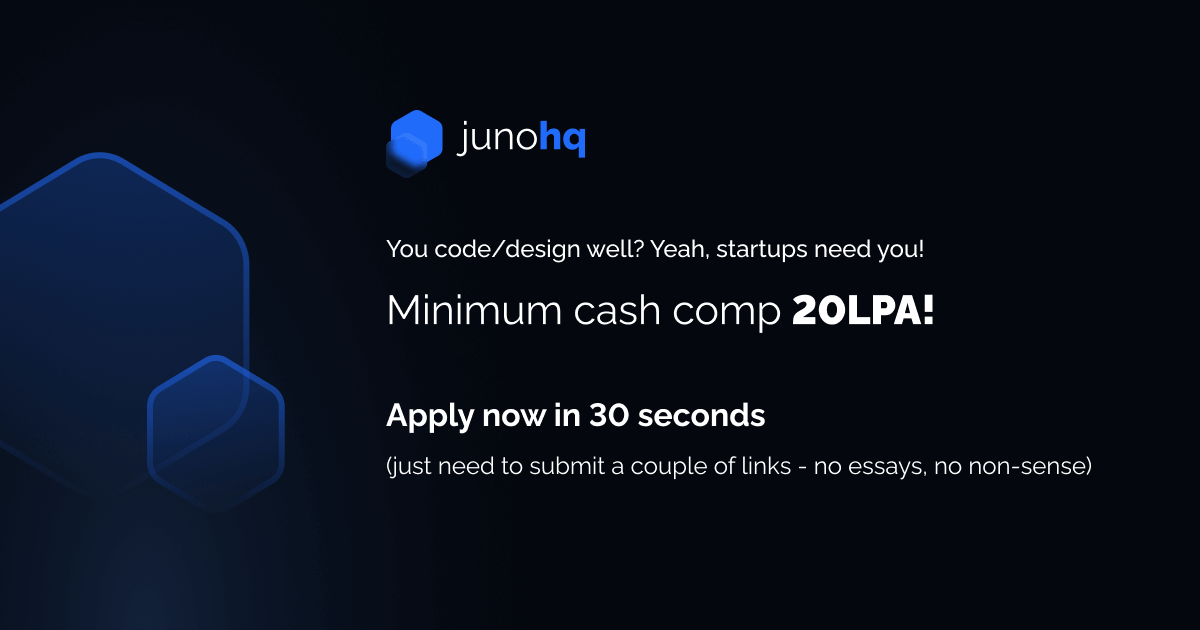 Want to join the #startup world? Come apply to us and land your dream #startupjob! We connect talented candidates with exciting startups.

#junohq #startuplife #hustle
