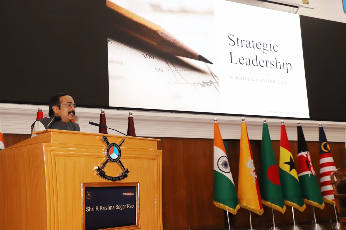 BJPKrishnasagar's tweet image. Past highlights..
Addressed senior military leaders on 'Strategy Implementation' at College of Defence Management.
#Military
#strategy #strategyimplementation
#leadership #organizationalexcellence