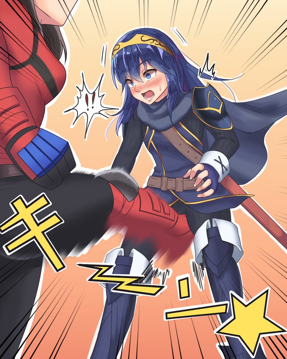 金的蹴り炸裂！
相手の急所を狙うのは闘いの基本ですね。

#女の子に急所攻撃　
#マン的