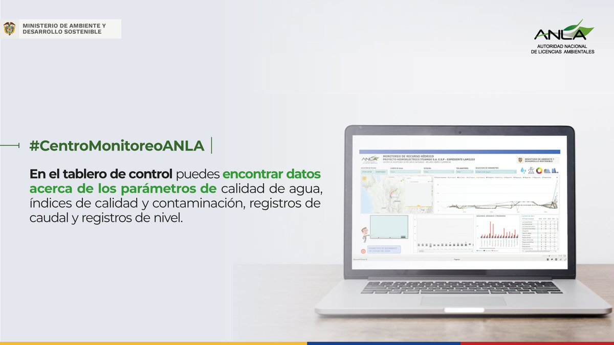 ANLA_Col's tweet photo. El #CentroMonitoreoANLA cuenta con el tablero de control de los monitoreos hidrométricos del proyecto hidroeléctrico Pescadero Ituango. 

💻Anímate a consultarlo y conocer más de este aquí 👉 https://t.co/skPBNnpsec https://t.co/yLwHui0w2G
