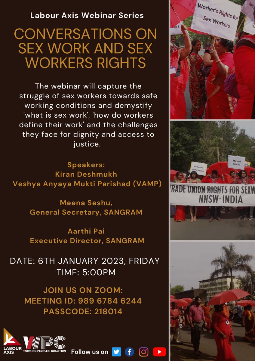 NNSWIndia's tweet photo. #sexwork #sexworkersrights #webinar #sexworkeradvocacy #sexworkiswork #labourrights #humanrights #endstigmatization #endthestigma #stophumanrightsviolations #supportsexworkers #sexworkersagainsttrafficking #sexworkisdecentwork https://t.co/2H3N1Qy7Mr