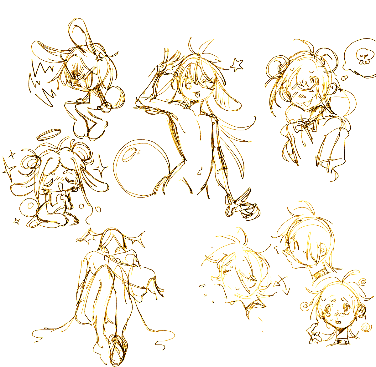 bonssei's tweet image. Sketch dump to start off the year 😳👉👈