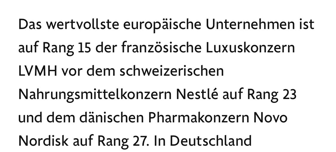monikaturyna's tweet photo. Top drei der wertvollsten europäischen Unternehmen: Luxustaschen&amp;Champagne, Schokolade und Abnehm-Medikamente 🫣 https://t.co/TiXUUQbdAu