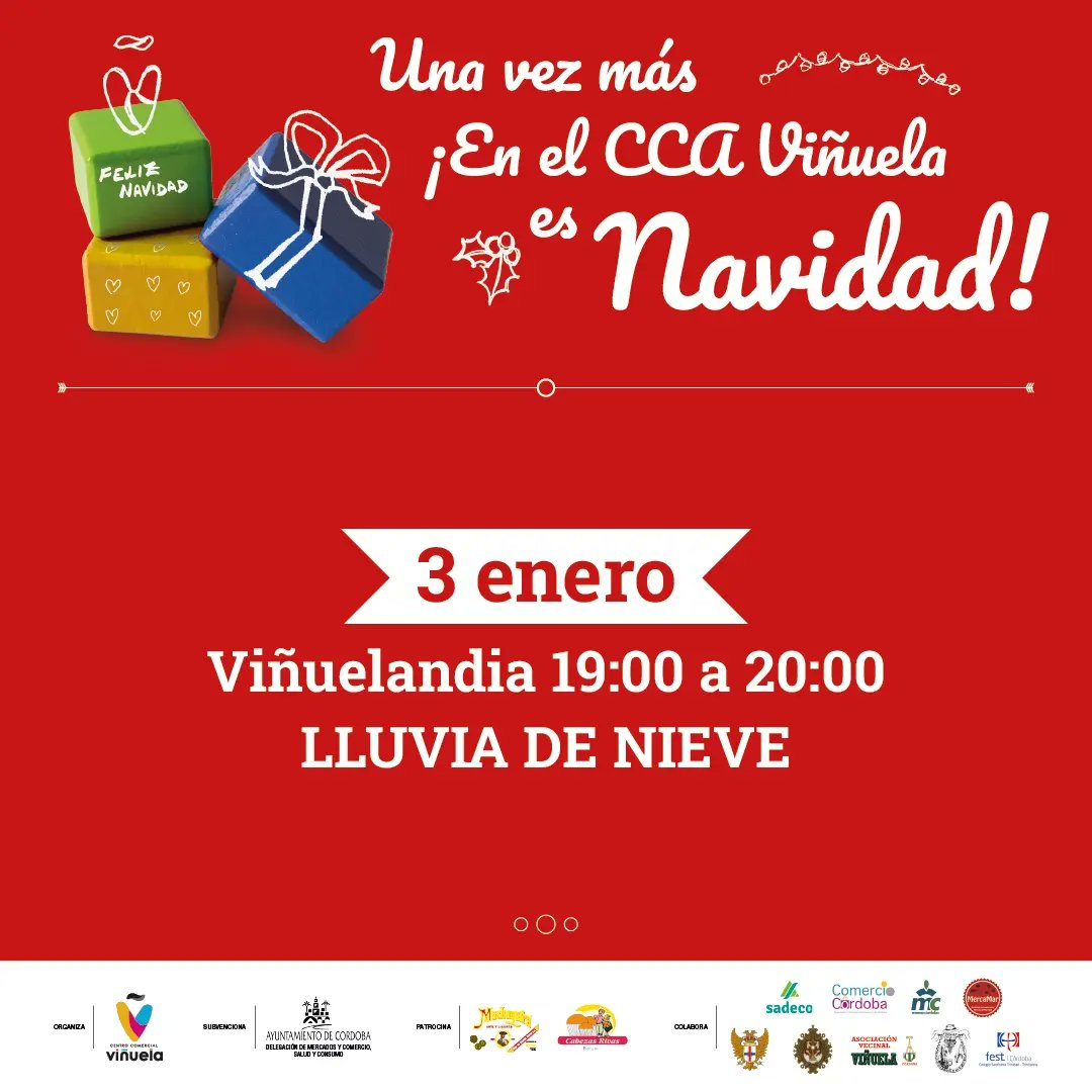 CCAVinuela's tweet photo. Última semana de estas grandes Navidades en el Centro Comercial Abierto Viñuela ¡y viene bien cargada!
No te puedes perder la cabalgata de Reyes nocturna el día 5 por nuestras calles 🤩🤩 https://t.co/bLcQEjeiJW