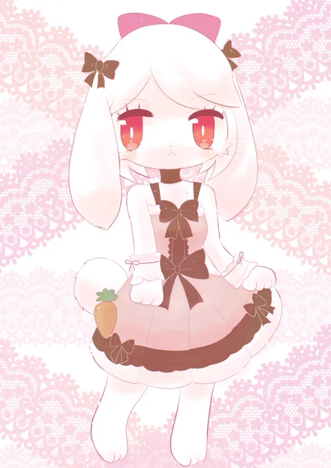 たれ耳うさぎの女の子 