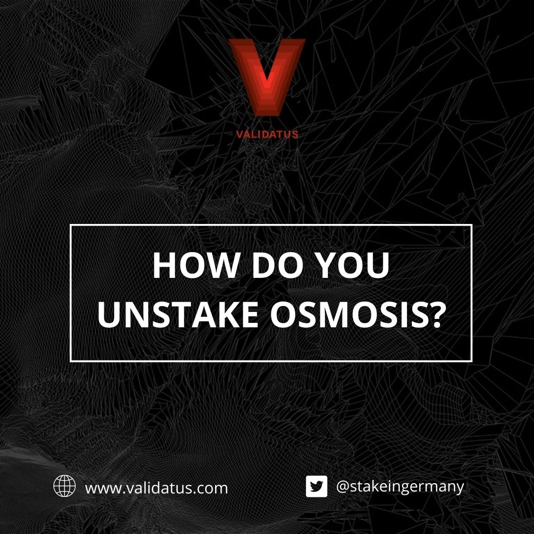 stakeingermany's tweet photo. We got you! Don't worry!
Open the page of the #OSMO address you need. Click “#Unstake”. In the opened window select the node you want to #undelegate your OSMO from. In the “Amount” field write down the number of OSMO tokens you want to unstake and click “Unstake”. https://t.co/CbJsLkDzmG