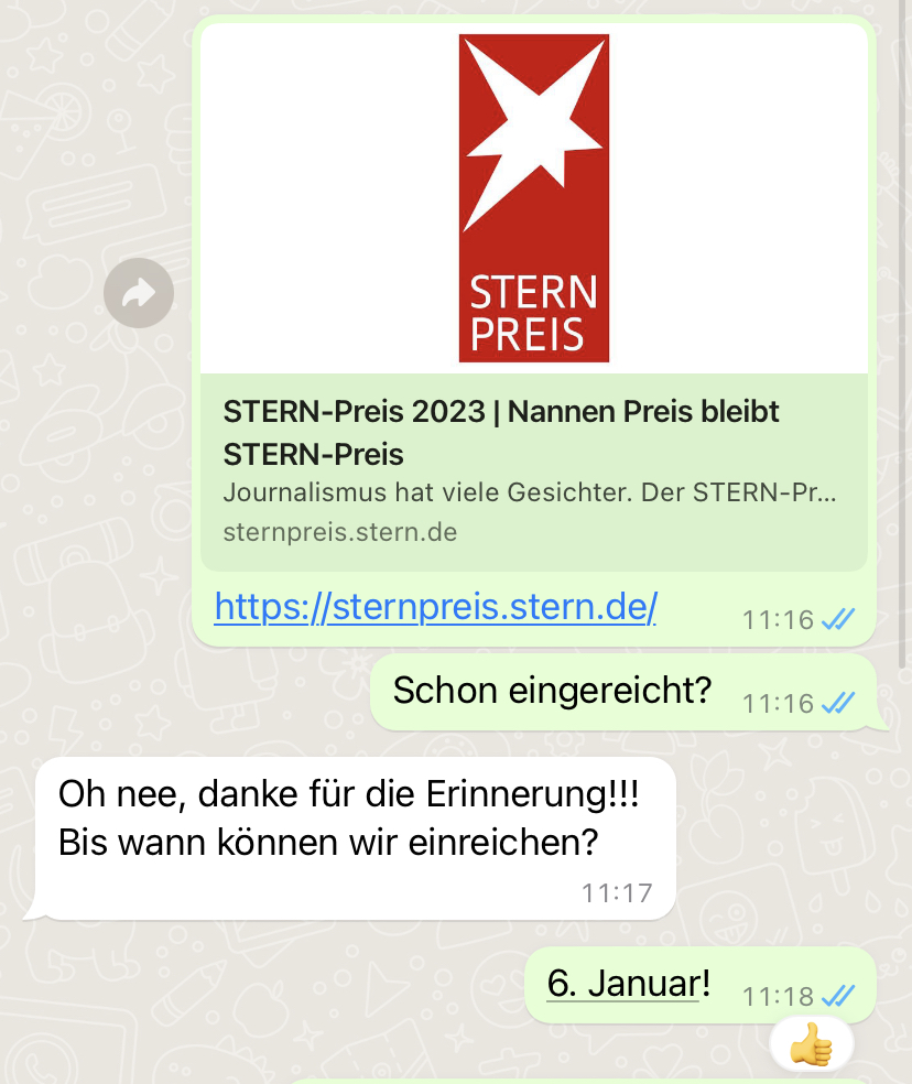 Nicht verpassen! ⏰ Noch bis zum 6. Januar könnt ihr Vorschläge für den #SternPreis 2023 einreichen! 👉 sternpreis.stern.de <a href="/sternde/">stern</a>
