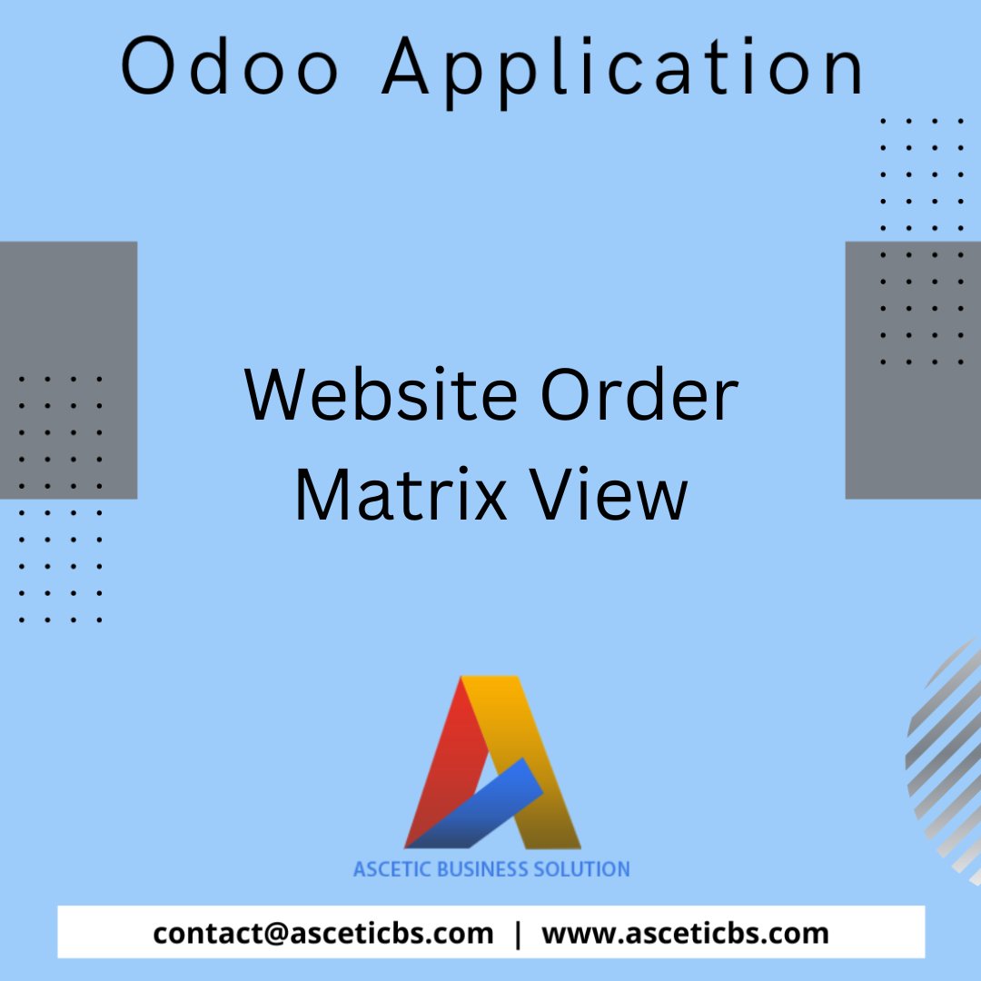 AsceticBs's tweet photo. Managing a bunch of orders is a hectic process! Our easy-to-use matrix view allows users to quickly add and manage their sales orders.

Get this Application:https://t.co/BCgoxF9bnC

Contact us at https://t.co/U5LNPbdhHR

#AsceticBS #Odoo #Silver #Partner
#matrixview #odoo #odoo16 https://t.co/wLcCSbNb3b