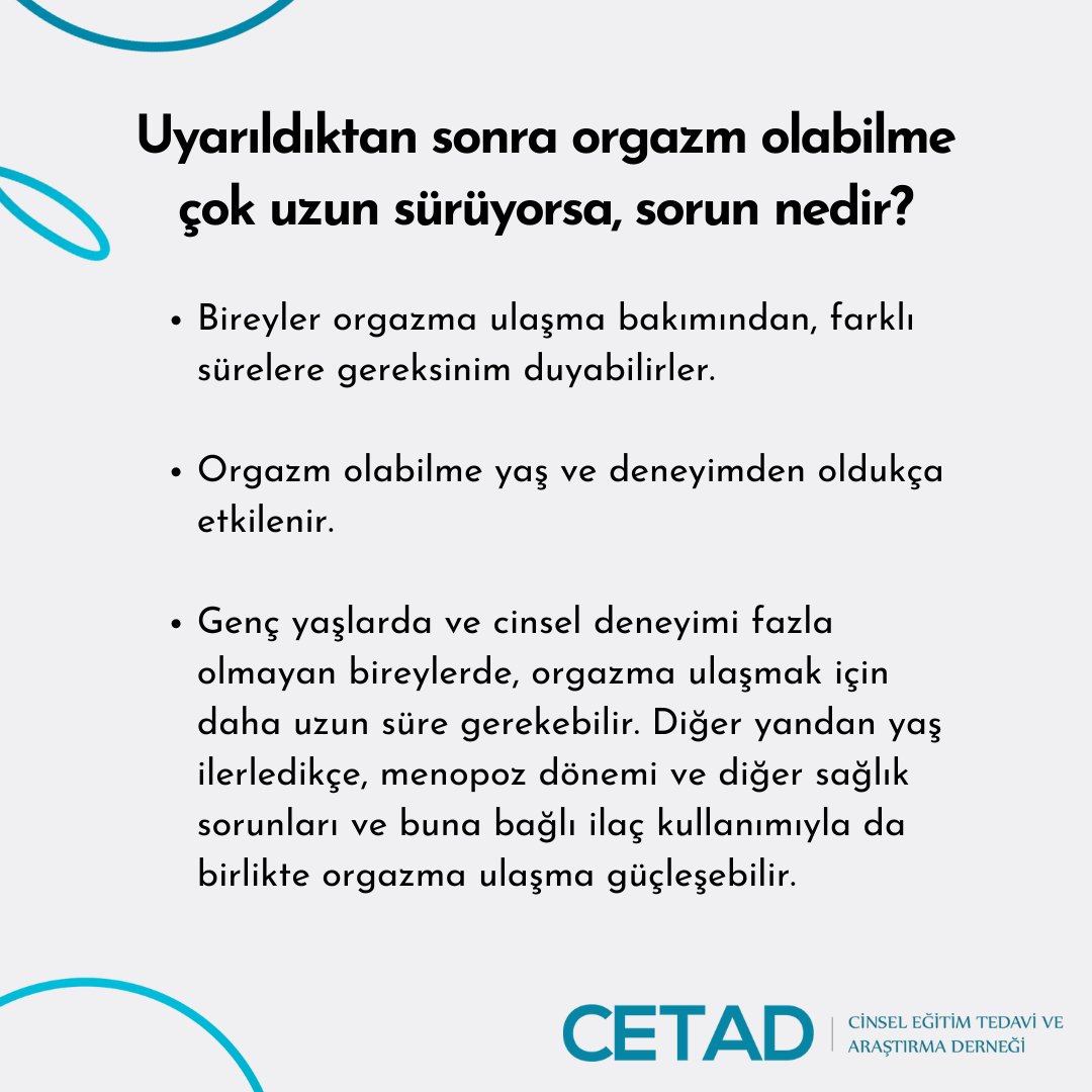 CETADofficial's tweet image. Uyarıldıktan sonra orgazm olabilme çok uzun sürüyorsa, sorun nedir?

#cinseleğitim #cinselterapi #orgazm