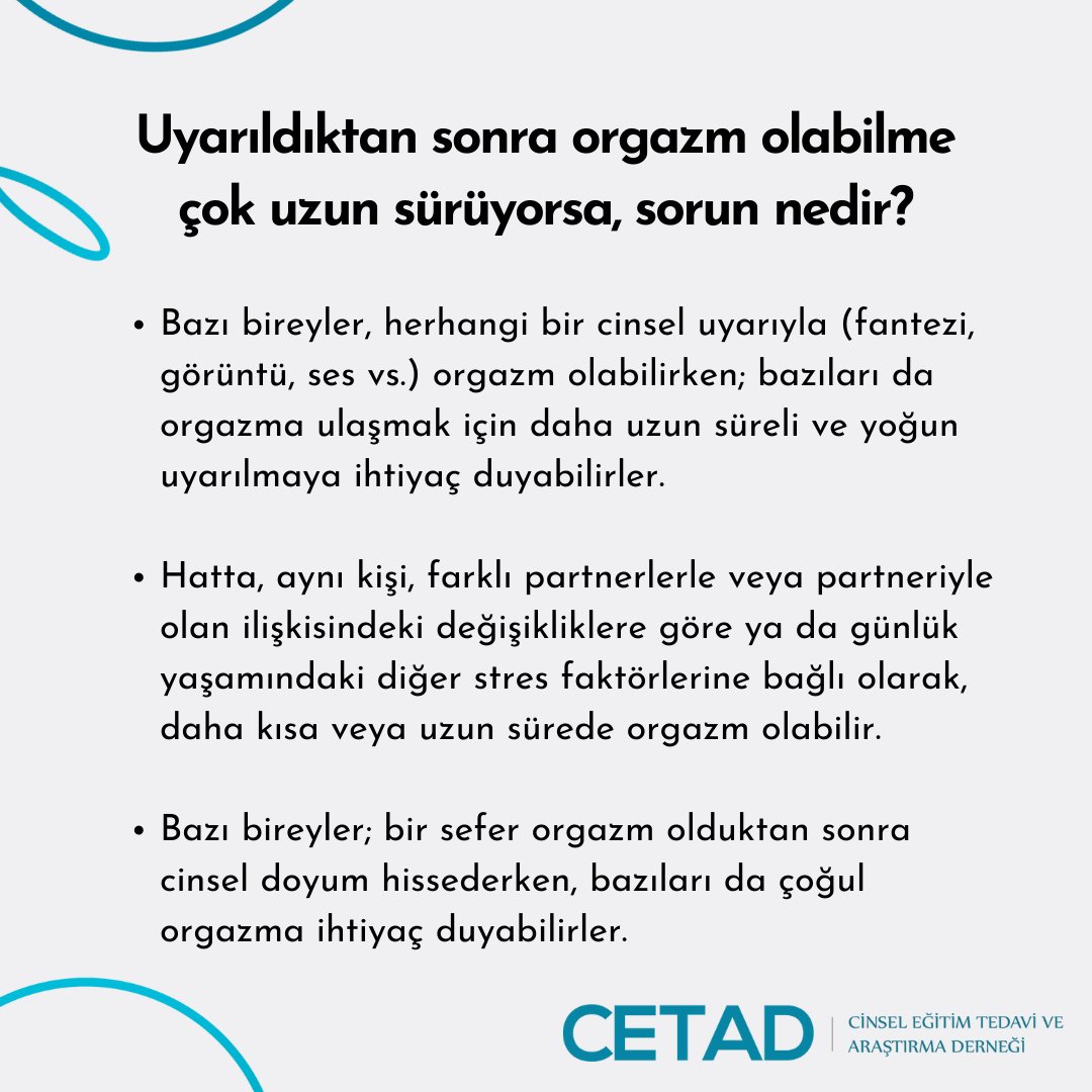 CETADofficial's tweet image. Uyarıldıktan sonra orgazm olabilme çok uzun sürüyorsa, sorun nedir?

#cinseleğitim #cinselterapi #orgazm
