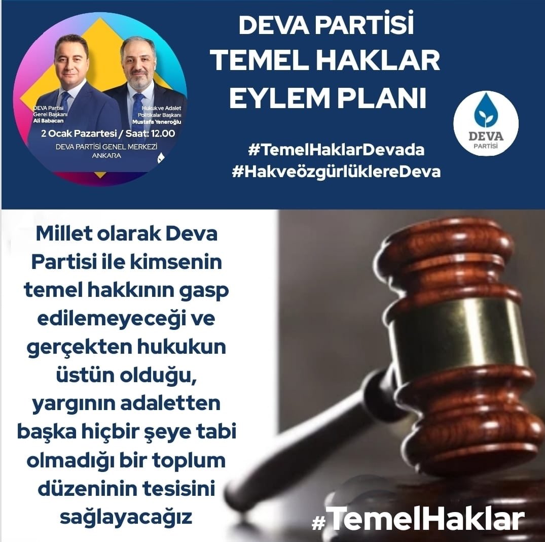 Deva partisi hak ve özgürlüklerden yana, insanca yaşamaktan yana…
#TemelHaklar #AliBabacan #devapartisi #Türkiyenindevası