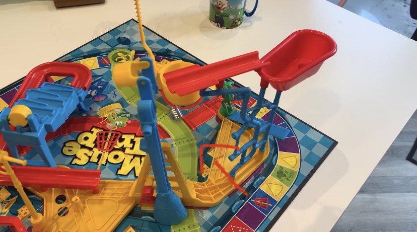 embemblore's tweet photo. @Hasbro Two disappointed children trying to play their new game of Mousetrap. The ball can’t make it round the course😫 #originalwasbetter https://t.co/2UmUtGgURw