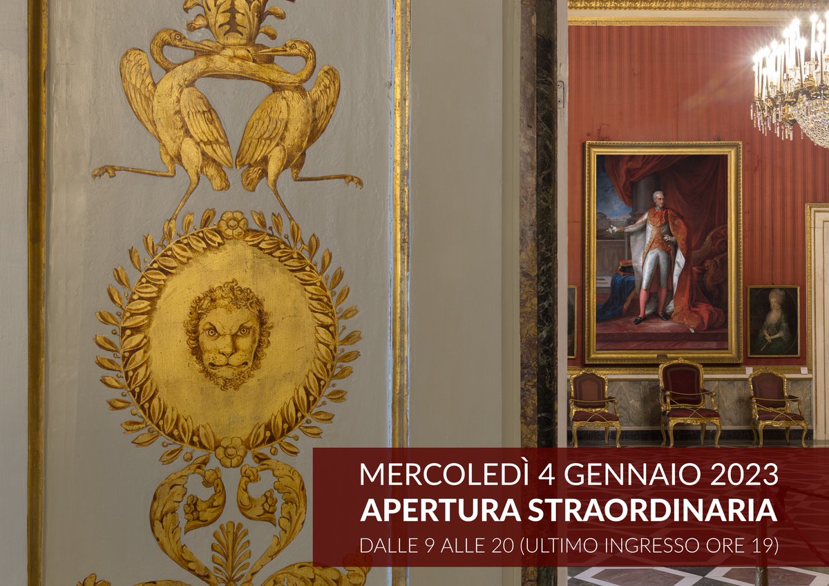 PalazzoRealeNap's tweet photo. Al @PalazzoRealeNap il 2023 ha avuto inizio con un grande successo di pubblico: circa seimila visitatori il #1gennaio! 😍
📌E per questa settimana, Palazzo Reale non chiude di mercoledì. #SaveTheDate Il #4gennaio apertura straordinaria dalle 9 alle 20!😀
@MiC_Italia @museitaliani https://t.co/4dQbup162b