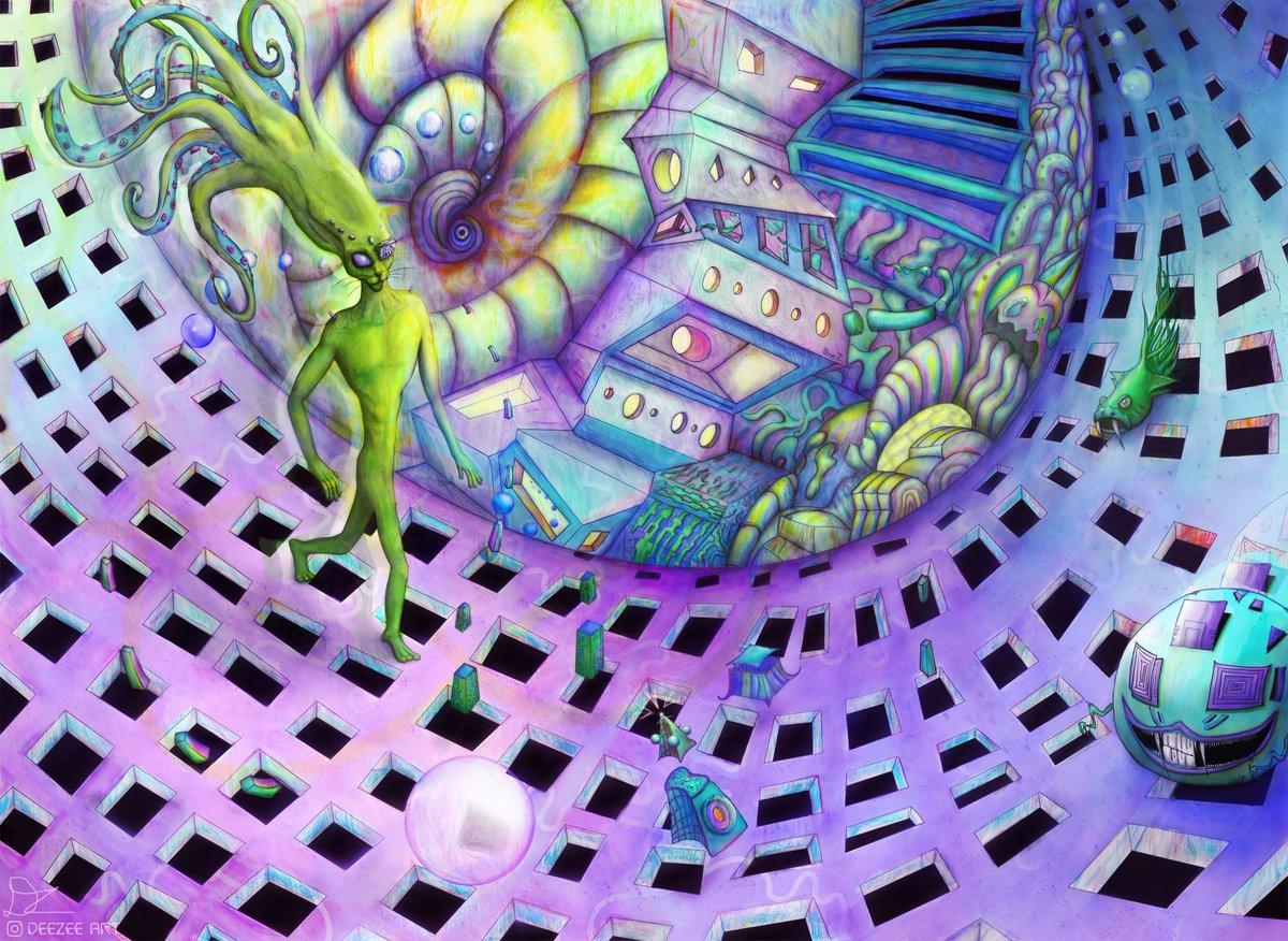 Tedrerv's tweet image. Down the rabbit hole 👽🍃
foundation.app/@DeeZee1

#psychedelic #dzart #spirtual #visionary #abstract #cyber #scifi #art #symetric #photoshop #pencil #space #pencils #rabbit #octopus #geometry
 #colorful #drawing #painting #art #sci #biomechanichal #psychedelicart #visionaryart
