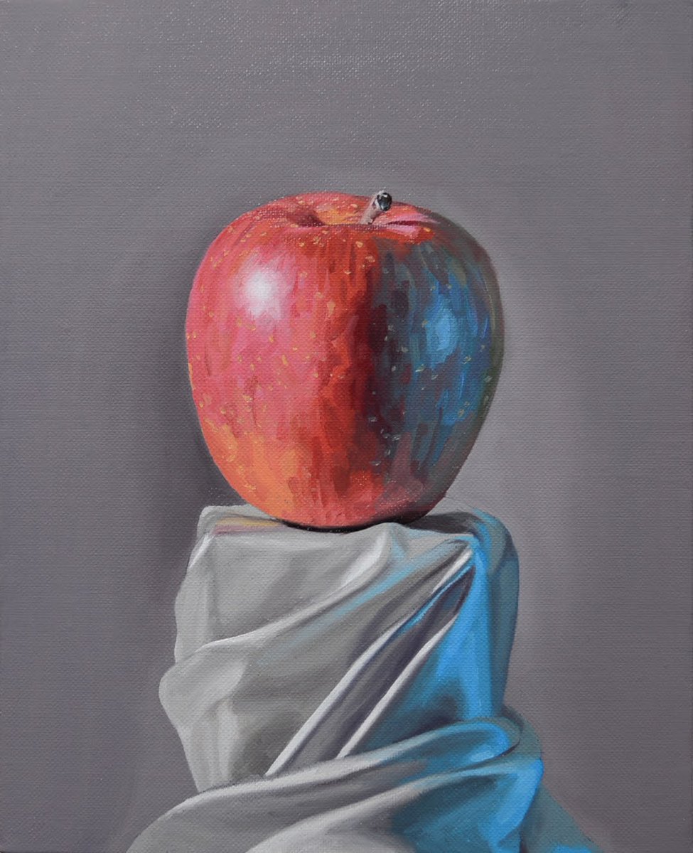 「短時間で描いたリンゴ。1枚目、油彩。2枚目、鉛筆。3枚目、色鉛筆。4枚目、クレパ」|Naoya Ohtaniのイラスト