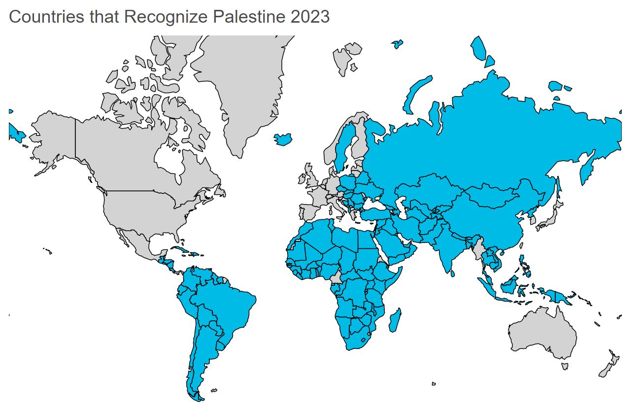 Mapped: Recognition of Palestine by Country