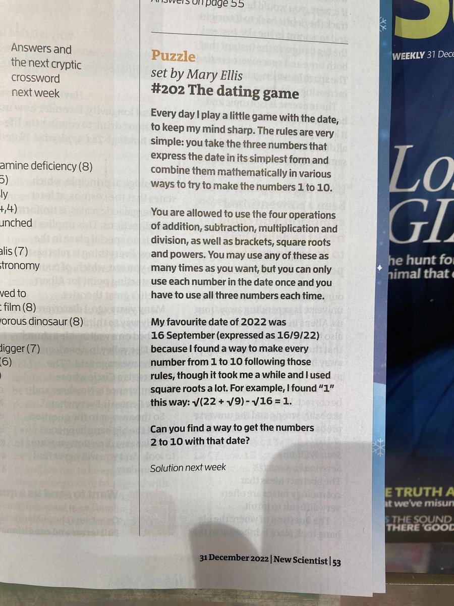 MaryEEllis's tweet photo. Another puzzle in The New Scientist - this one isn't too hard! https://t.co/28DMQ18SNP