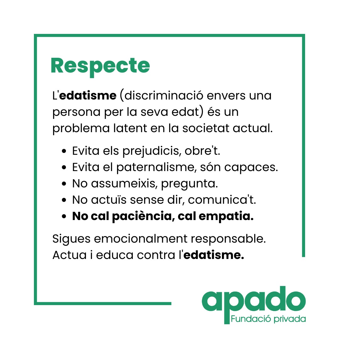 fundacioapado's tweet photo. #respecte #edatisme #inclusio #suport #protagonisme #empatia https://t.co/ckxa4c1lMT