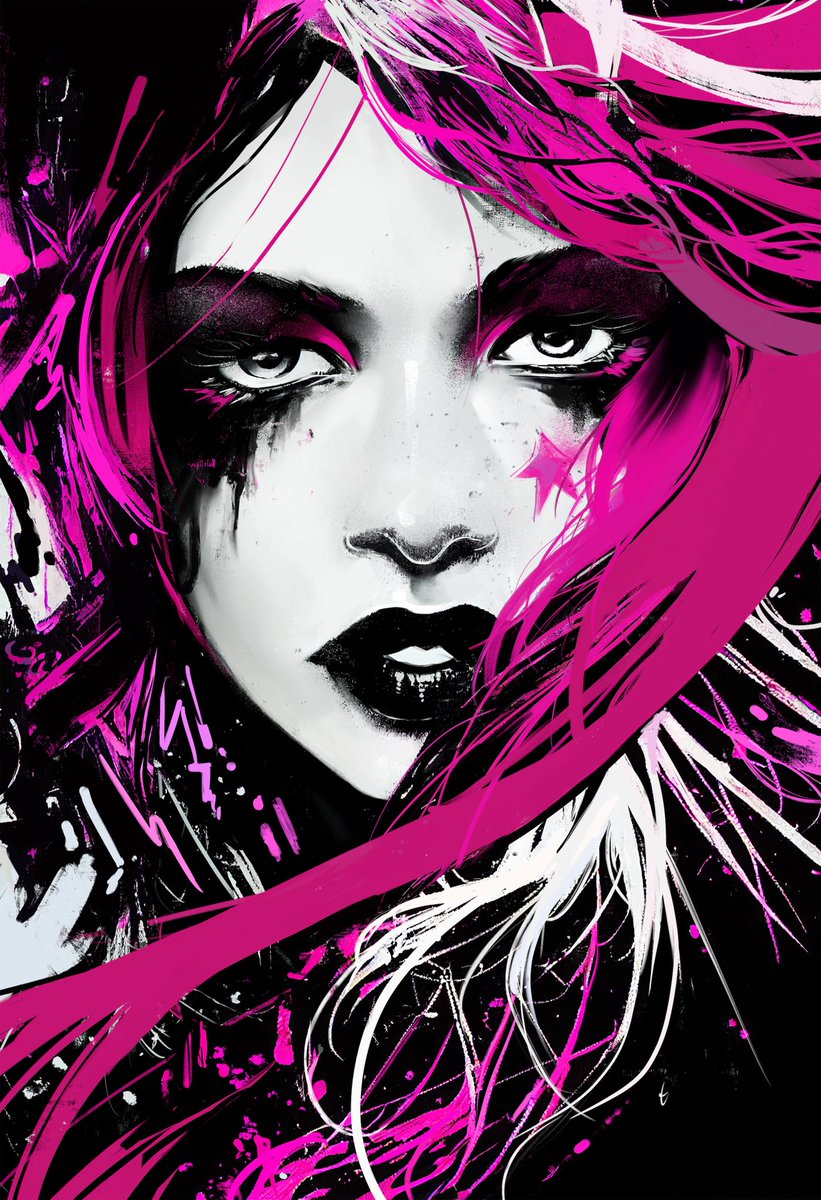 ARTSographic's tweet photo. Inspired by the 80s punk, glam and goth rock scenes, @protski’s series of portraits in the “Stars of the Night” collection bring out the highs and lows of that time, with a glamorous pink and white palette and meditative illustrations. https://t.co/x3JjsRZLJq #nftartreview #nft https://t.co/jOpFspvqoI