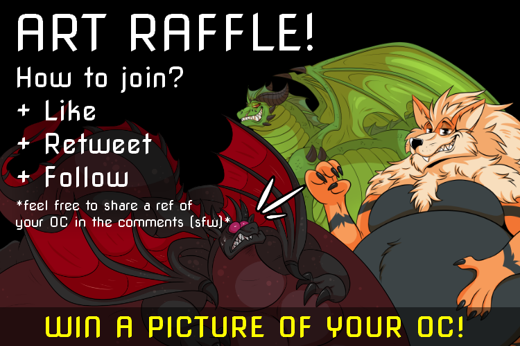 ⚡️Celebrating my 2.5k with an Art Raffle ⚡️

How to join?
+ like
+ retweet
+ follow
*share an image of your OC (sfw)*

Will pick the winner via random generator the next days.  Price: Single flat colored image of your OC! :)