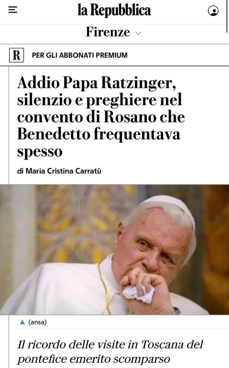 Ma qual è la logica della foto: Hopkins è più famoso di #PapaRatzinger? #ilmondovirtualedellastampa